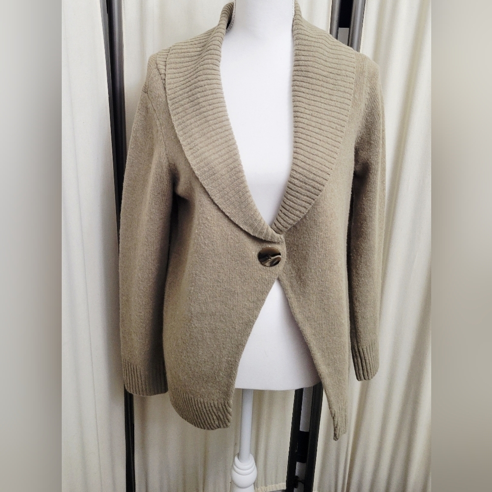 Cabela's Tan Knit Cardigan Sweater w/ Button Snap Closure | Size Small